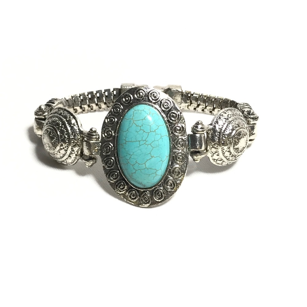 Turquoise & Silver Toned Bracelet